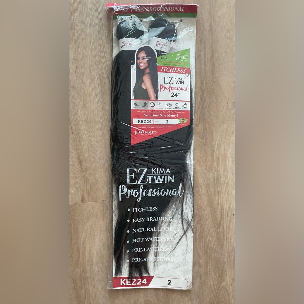 Kima EZ Twin Professional Braiding Hair 24” – Itchless, Pre-Stretched, Color #2